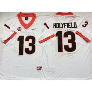 Georgia Bulldogs Elijah Holyfield White Jersey